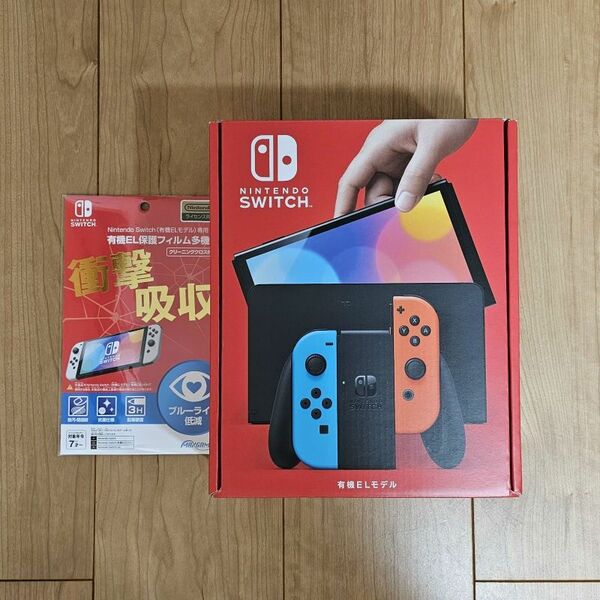 [フィルム付･印無･新品] Nintendo Switch 有機ELモデル ネオンブルー ネオンレッド