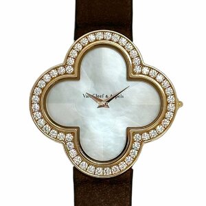 値下げ Van Cleef & Arpels ヴァンクリーフ アーペル VCARO30100 Alhambra アルハンブラ ホワイトシェル クオーツ J58