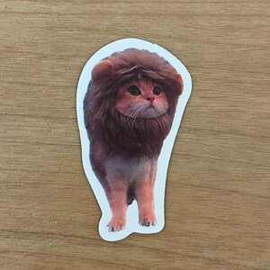 【即日発送】猫ミーム ステッカー 1枚 ライオン