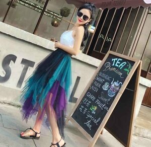 韓国風 レディース 夏新作 ミドル丈スカート 妖精のドレス ファッションスカート 2XL ワンカラー