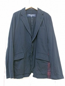 COMME des GARCONS HOMME コムデギャルソン オム テーラードジャケット ネイビー 綿100% S HE-J134 AD2009