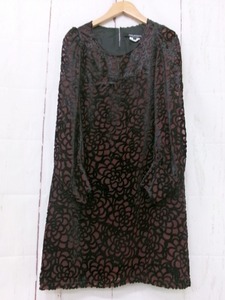 JUNYA WATANABE COMME des GARCONS ジュンヤワタナベ コムデギャルソン 花柄フロッキーワンピース ブラック、ボルド S JJ-O033 AD2012