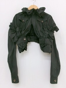 COMME des GARCONS コムデギャルソン デザインジャケット ブラック 綿100% S GQ-J036 AD2005