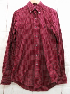 RALPH LAUREN ラルフローレン 長袖チェックシャツ XS 165/88A レッド 710769717004 綿100% Made in Srilanka