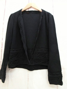 HaaT ISSEY MIYAKE ハート イッセイミヤケ ニットカーディガン 2 HA41KJ294 ブラック 毛100% PLEATS PLEASE プリーツプリーズ