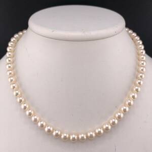 P05-0115 アコヤパールネックレス 6.5mm~7.0mm 40cm 28.5g ( アコヤ真珠 Pearl necklace SILVER )