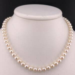 E05-11462 アコヤパールネックレス 6.5mm~7.0mm 40cm 29.3g ( アコヤ真珠 Pearl necklace SILVER )