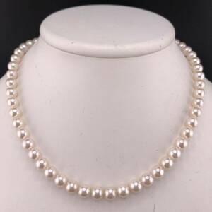E06-237 アコヤパールネックレス 7.0mm~7.5mm 40cm 34g ( アコヤ真珠 Pearl necklace SILVER SV925 )