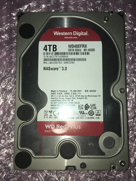 【高耐久】WD RED ウェスタンデジタル WD40EFRX 4TB