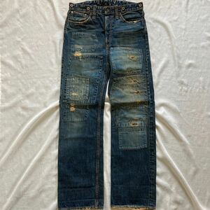 RRL ダブルアールエル ラルフローレン ボルチモア ヴィンテージ加工 パッチワーク デニム パンツ ジーンズ 