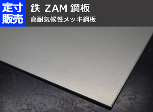 鉄 高耐気候性メッキ鋼板(ZAM) の(1219ｘ1219～300ｘ200mm)定寸・枚数販売F11