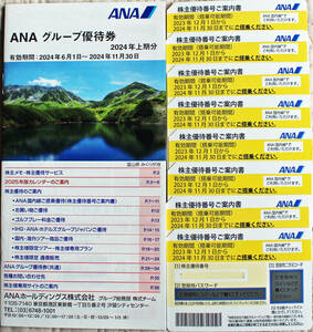ANA株主優待券８枚セット ＋ ANAグループ優待券　使用期限 2024.11.30