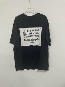 Maison Margiela メゾンマルジェラ パネルプリントTシャツ ユニセックス ナンバーロゴ ブラック 中古 希少 Mサイズ