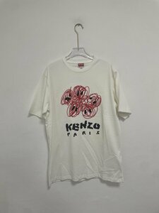 KENZO ケンゾー DRAWN VARSITY グラフィカル デザイン Tシャツ Tシャツ ホワイト ロゴ 半袖 中古 Mサイズ