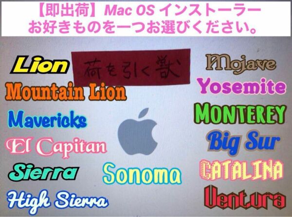 【即出荷】Mac OS インストーラ★ご購入後、取引欄にてOSを一つご指定下さい