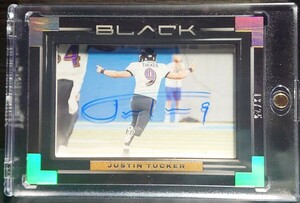 Panini Black football JUSTIN TUCKER auto 25枚限定 直筆サインカード