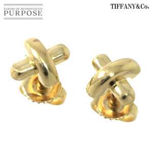 ティファニー TIFFANY&Co. クロス ステッチ ピアス K18 YG イエローゴールド 750 Earrings Pierced 90232695
