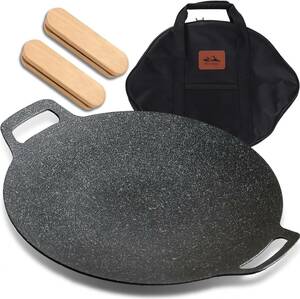 HOME COCCI multi griddle [ media publication! wooden handle & exclusive use case attaching ] grill pan camp iron plate deep type light weight iron plate pre -