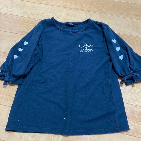 JENNI☆袖リボン付き5分袖Tシャツ☆150cm☆黒☆即購入可能☆送料込み