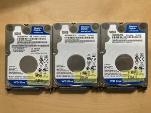中古 ハードディスク 3台SET 500GB×3個 WD Western Digital ■SATA 2.5インチ_01