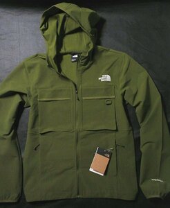 本物正規◆ノースフェイス◆撥水 ソフトシェルジャケット/ストレッチ WILLOW STRECH HOODIE■S■FOREST OLIVE/グリーン■新品■WINDWALL