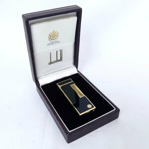 【送料無料】 dunhill ダンヒル ブラックラッカー ブラック×ゴールドカラー dロゴ ライター 喫煙具 現状品 USED /2406C