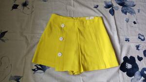 ZARA Zara * юбка-брюки шорты желтый цвет *164(13/14)