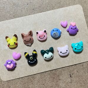 3dネイルパーツ【へんしんメタモン フェイス ポケモン ハート 痛ネイル】