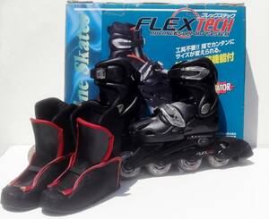 FLEX Tech フレックステック インラインスケート ２０～２３ｃｍ 工具不要かんたん調整 洗浄・注油済み