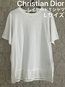 Christian Dior クリスチャンディオール　オブリークシャツレイヤードTシャツ Lサイズ　半袖