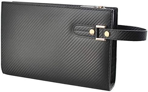 【父の日応援タイムセール】【送料込み】【期間限定】【新品】【税込み】イタリアンカーボンレザー☆レインボーファスナー☆セカンドバッグ
