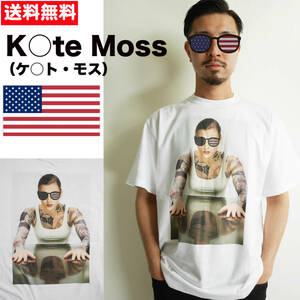 【新品】 ケイトTee 【M】 ハリウッド セレブ コラージュ パロディ ユニセックス TATTOO コラージュ ケイトモス S M L XL 対応 12/29