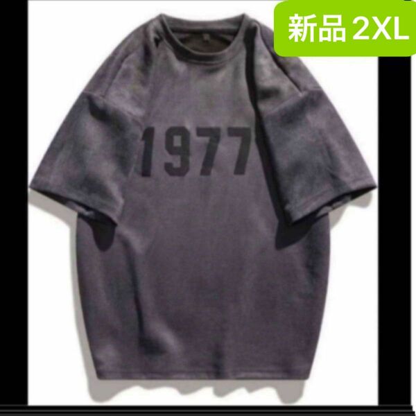 新品　レディース 半袖Tシャツ　トレーナー　スウェット　グレー　2XL ゆったり　大きいサイズ　オーバーサイズ　韓国風　3L