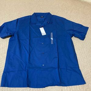 UNIQLO ユニクロ 半袖 オープンカラーシャツ　ブルー　3XL タグ付き