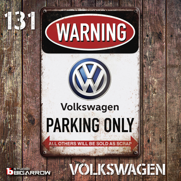 131 ブリキ看板 20×30㎝ VOLKS WAGEN フォルクスワーゲン ガレージ メタルプレート アメリカンインテリア 世田谷ベース