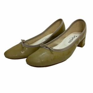 D416 repetto レペット レディース パンプス 37 約 23.5cm 山葵色 エナメル フランス製