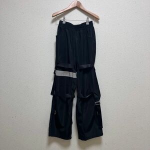 韓国 ストリート系 パンツ ボトムス Sサイズ miui-t ブラック 韓国ブランド 人気 Sサイズ パンツ ワイド 