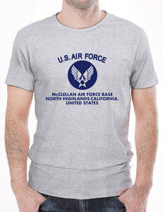 【6oz】【L】U.S.AIR FORCE AR【グレー-紺】LARGE/ GILDAN 男女兼用