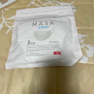 エアリズム　マスク　ホワイト　L UNIQLO ユニクロ　1パック 1袋 ホワイト1袋　ふつう　3枚組