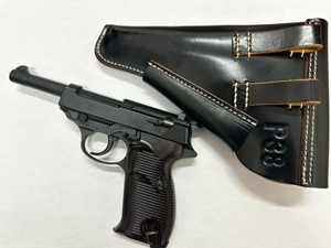 ・36932 マルゼン MARUZEN ワルサー WALTHER P38 エアガン ハンドガン 6mm レザーケース付き