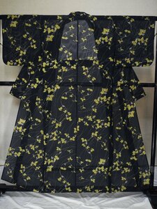 { flower small sleeve } for summer fine pattern .[ kimono britain ] black ground . flower ...