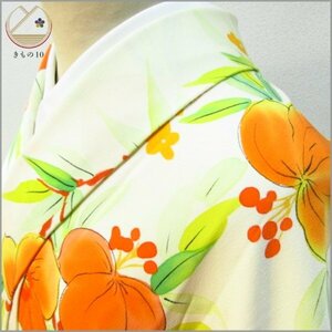 * kimono 10* 1 jpy silk fine pattern . length 167cm.66cm [ including in a package possible ] **