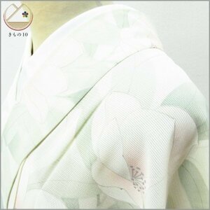 * kimono 10* 1 jpy silk fine pattern . summer thing single . length 161cm.64.5cm [ including in a package possible ] ***