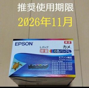 （増量6色パック）エプソン EPSON 純正品　Lパック インクカートリッジ カメ 増量　KAM-6CL-L 