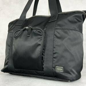  rare [ beautiful goods ]PORTER PLAN Porter plan tote bag water repelling processing nylon leather black black A4 storage possible shoulder .. records out of production men's business 