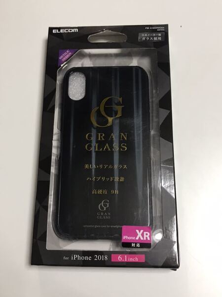 匿名送料込 iPhoneXR用カバー GLAN GLASS高級感あるリアルガラス 日本メーカー製ガラス採用 ケース ブラック新品 iPhone10R アイホンXR/W3