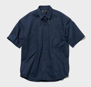 コラボ UNDERCOVER アンダーカバー GU ジップアップポケットシャツ S ネイビー 紺　五分袖
