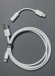 アップル Apple Lightning - 3.5mmヘッドフォンジャックアダプタ MMX62J/A + Lightning-USBケーブル 1m Lightning to USB Cable MQUE2AM/A