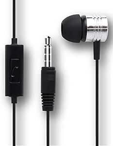 WEUTOP ステレオ 片耳イヤホン 有線 マイク内蔵 リモコン搭載 密閉型 カナル型 ハンズフリー通話 1m (ブラック