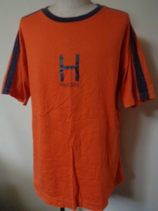 TOMMY HILFIGER トミー ヒルフィガー ビンテージ Tシャツ H ロゴ オレンジ系 L ビッグサイズ